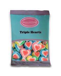 Retro Sweets - A bulk 1kg bag of colourful jelly heart sweets!
