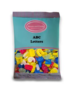 Vegan Jelly ABC Letters - 1Kg Bulk bag of assorted vegan fruit flavour jelly sweets in the shape of letters and numbers