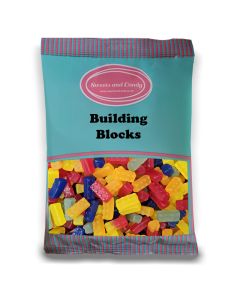 Pick and Mix Sweets - a bulk 1kg bag of gummy building block shaped sweets