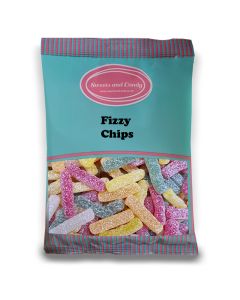 Vegan Fizzy Chips - 1Kg Bulk bag of Vegan fruit flavour sweets, shaped like chips with a fizzy coating!
