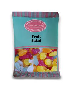 Vegan Fruit Salad - 1Kg Bulk bag of vegan fruit flavour gummy sweets in the shape of fruits!