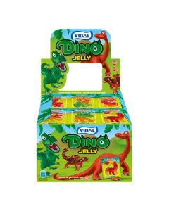 A full case of dinosaur shaped jelly sweets