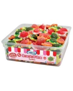 A bulk tub of Jelly sweets shaped like turtles with a gooey jelly centre