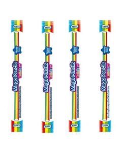 Mega Rainbow pencils - A pack of  4 fruit flavour mega pencils with a fondant centre