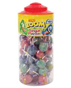 A full jar of Vidal tongue painter lollies with a bubblegum centre