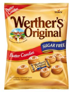 A sugar free version of Wethers original butter candy sweets 