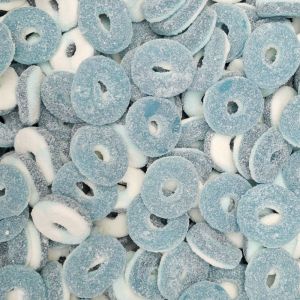 Retro Sweets - fizzy blue jelly sweets shaped like rings