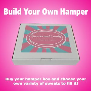 An empty sweets and candy hamper box for you to fill with your choice of sweets
