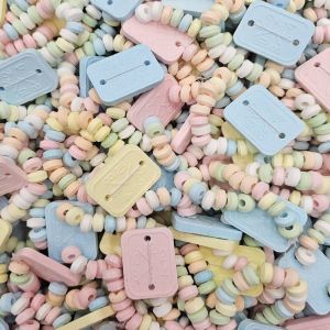 Retro Sweets - hard candy pieces on elastic shaped like candy watches