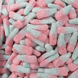 A 3 Kilogram bulk bag of Retro Fizzy Bubblegum Bottles