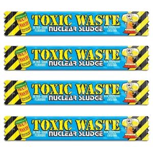 Sour Sweets - Retro chew bars made by Toxic Waste with a super sour blue raspberry flavour!