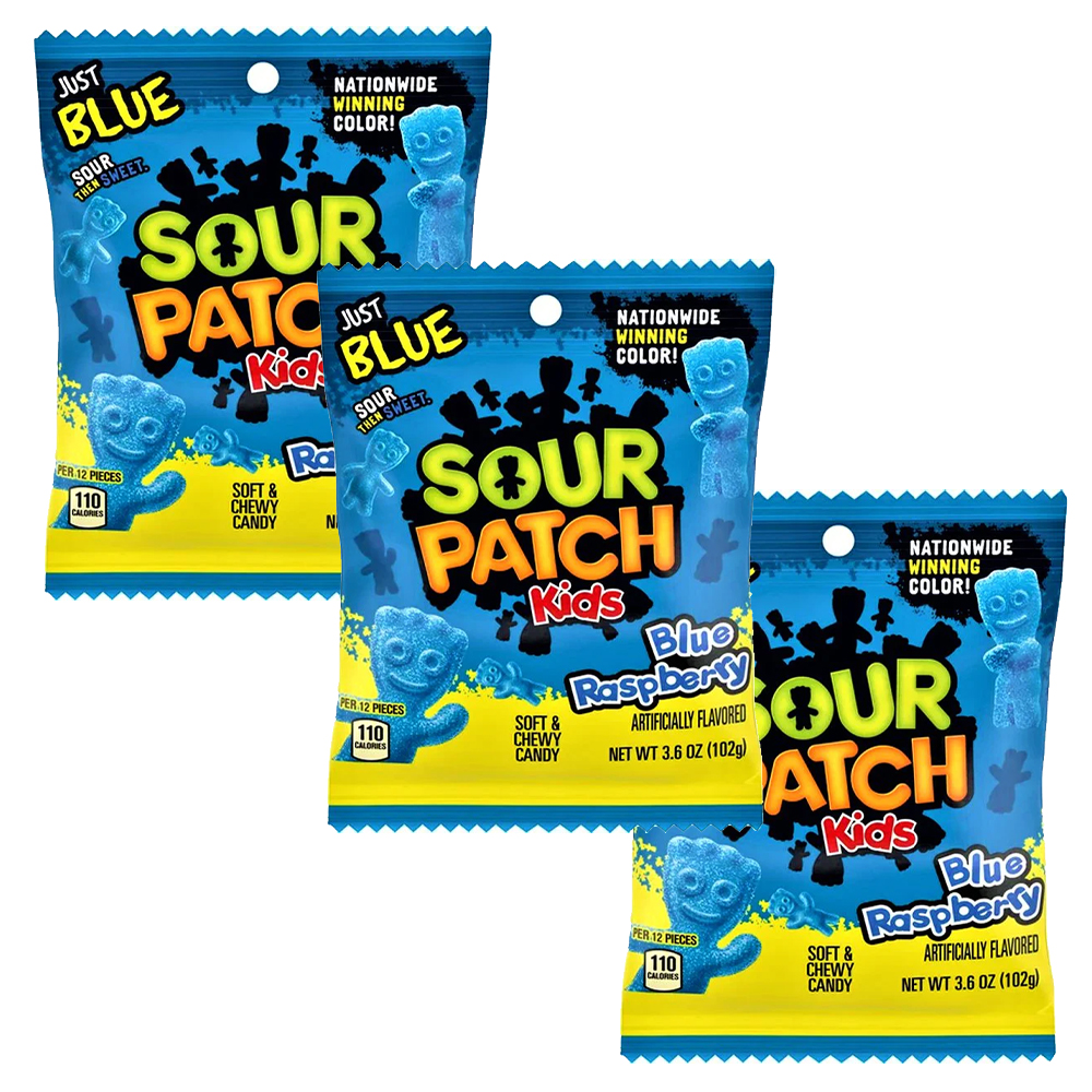 Sour Patch Kids Blue Raspberry 102g 3 Pack - American Sweets