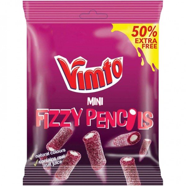 Vimto Fizzy Pencils 220g Retro Sweets Pick and Mix Sweets