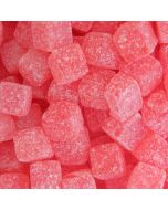 cola flavour boiled sweets in a cube shape with a sugar coating