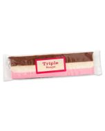 Triple flavour soft pink, white and brown nougat bars