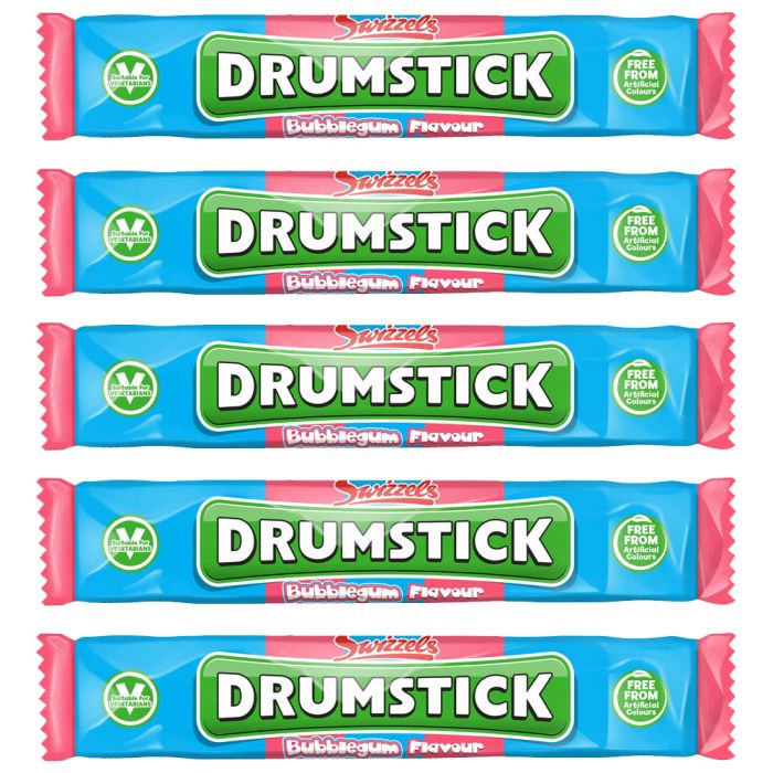 Drumstick Bubblegum Chew Bars Pack of 10 Retro Sweets Party Bag